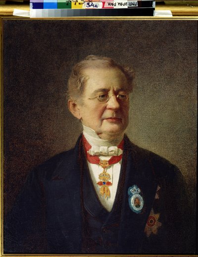 Portrait du chancellier Prince Alexander Mikhailovich Gorchakov (Aleksandre Gortchakov) (1798-1883). Peinture av Ivan Petrovich Keller Viliandi (Keller-Viliandi av Ivan Petrovich Keler Viliandi