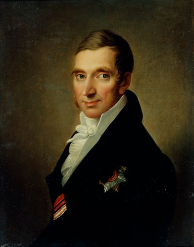 Portrett av legen Johann-Georg von Ruehl 1768-1846, 1823 av Ivan Vasilyevich Luchaninov