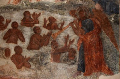 Freske i katedralen til Vår Frue av skiltet, Novgorod, tidlig på 1700-tallet. av Ivan Yakovlevich Bakhmatov