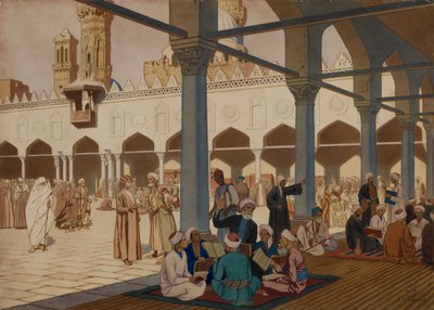 Gårdsplassen til Al-Azhar-moskeen og universitetet, Kairo, 1928 av Ivan Yakovlevich Bilibin