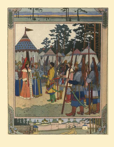 Illustrasjon for eventyret Marya Morevna, 1901 av Ivan Yakovlevich Bilibin