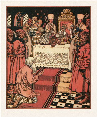 Illustrasjon til The Tale of the Fisherman and the Fish, 1933 av Ivan Yakovlevich Bilibin