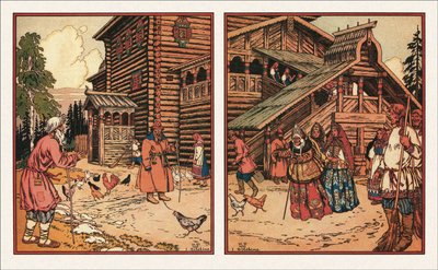 Illustrasjon til The Tale of the Fisherman and the Fish, 1933 av Ivan Yakovlevich Bilibin