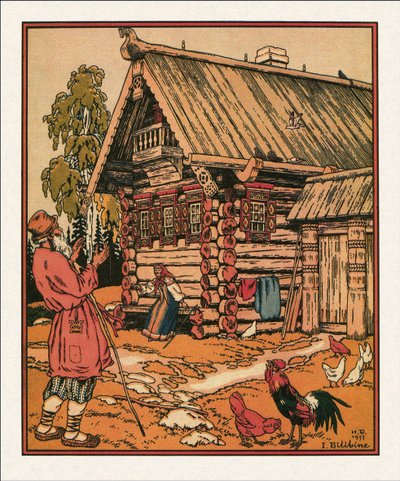 Illustrasjon til The Tale of the Fisherman and the Fish, 1933 av Ivan Yakovlevich Bilibin