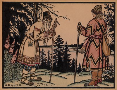 Ivan Tsarevich og froskeprinsessen, 1931 av Ivan Yakovlevich Bilibin