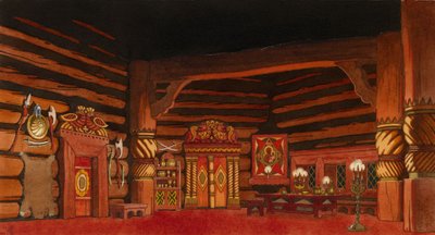 Scenedesign for operaen The Tsars Bride av N. Rimsky-Korsakov, 1930 av Ivan Yakovlevich Bilibin