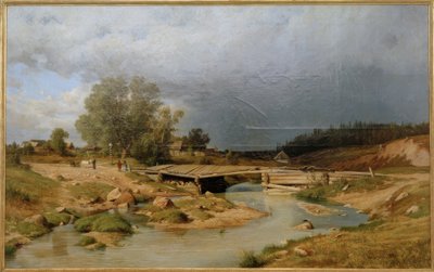 Landskap med en trebro av Ivan Ivanovich Shishkin