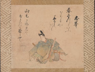 Poeten Mibu no Tadamine, fra et sett med albumblader..., tidlig på 1600-tallet. av Iwasa Matabei