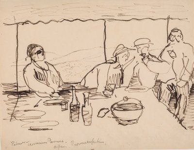 Kveld på terrassen, Bormes, Provence av J.A. Jerichau