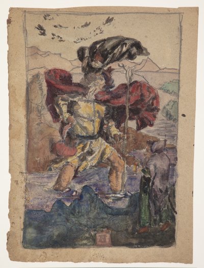 Studie etter Dürer: Saint Christopher II av J.A. Jerichau