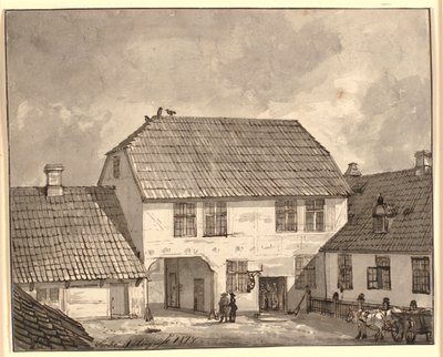 Gårdsinteriør fra Sorø av Johan Christian Dahl