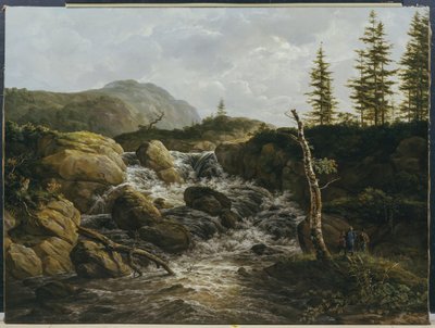 Fjelllandskap med en foss, Norge av Johan Christian Dahl
