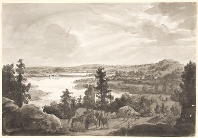 Utsikt over en innsjø, Norge av Johan Christian Dahl