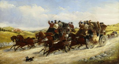 Et Liverpool til Manchester-løp med en jakt forbi, 1880 av J.C. Maggs