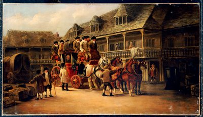 Går ombord på bussen til London, 1879 av J.C. Maggs