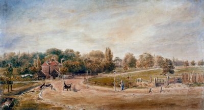 Court Lane og Lordship Lane, Dulwich, London, 1860. av JC Mandy