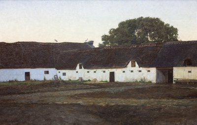 En gård i Vendsyssel. Solnedgang av J.C. Schlichtkrull