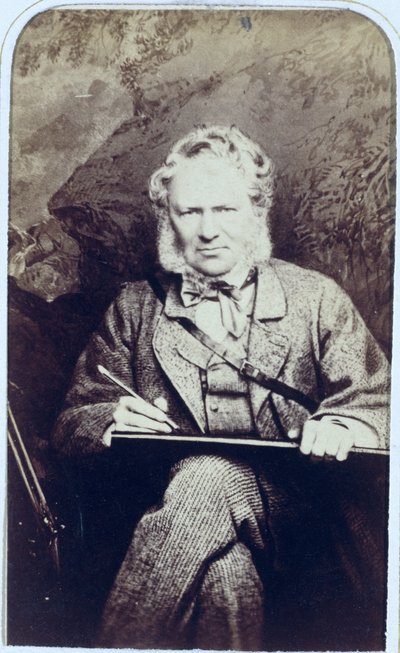 Portrett av Sir Edwin Landseer (1802-73) (albumtrykk) av J.C. Watkins