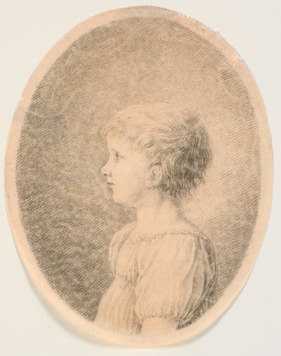 Barneportrett. Profil til høyre av J.F. Clemens