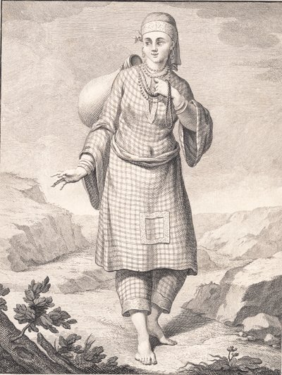 En arabisk kvinne henter vann av J.F. Clemens
