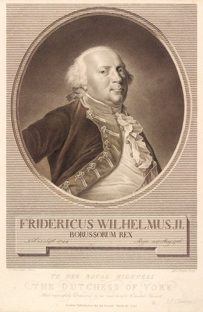 Friedrich Wilhelm II, konge av Preussen av J.F. Clemens