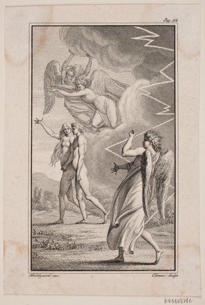 Illustrasjon for Johannes Ewalds "Adam og Eva" V av J.F. Clemens