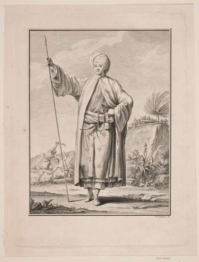 Portrett av Carsten Niebuhr i arabisk kjole av J.F. Clemens