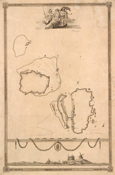 Titelvignet og prospekt til kort over Christiansø   1284093   no       norwegian Successfully Translated  Original: LArmee Rouge en lutte contre le parlement viennois (Autriche), le 13 avril 1945. Peinture dun maitre russe, huile sur toile Translat: L