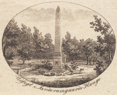 Vignetten. Utsikt i Sanderumgaards Hauge av J.F. Clemens
