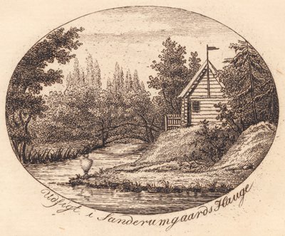 Vignetten. Utsikt i Sanderumgaards Hauge av J.F. Clemens