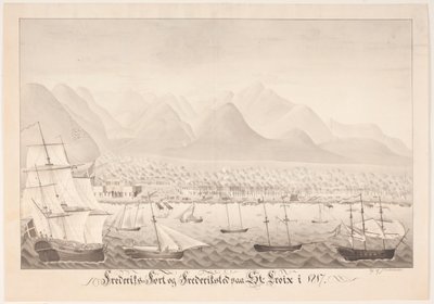 Frederiksfort og Frederiksted på St Croix av J.L.V. Michaelsen