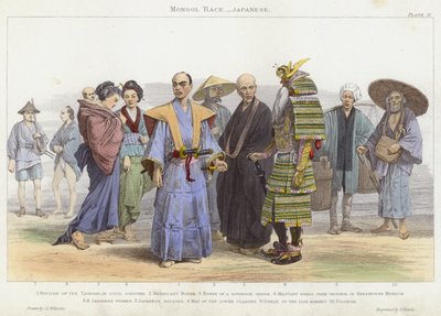 Mongol Race, japansk (farget gravering) av J.L. (after) Williams