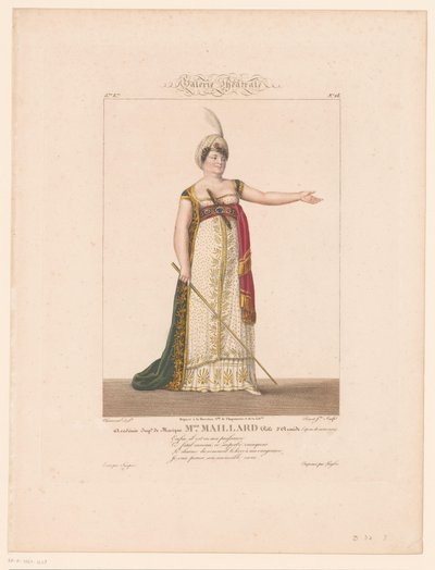 Portrett av Marie-Thérèse Davoux i rollen van Armide Miss Maillard (tittel på objekt) av J.L. Benoist (II)