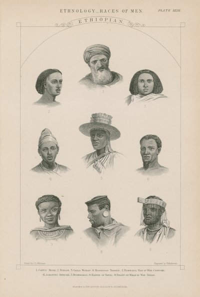 Ni ansikter av etiopiske folk av J.L. Williams