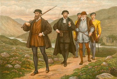 John Knox bærer sverdet før George Wishart, etter attentatforsøket på Dundee av J.M.L. Ralston