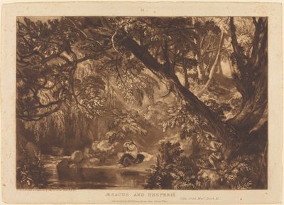 Aesacus and Hesperie, utgitt 1819. av Joseph Mallord William Turner