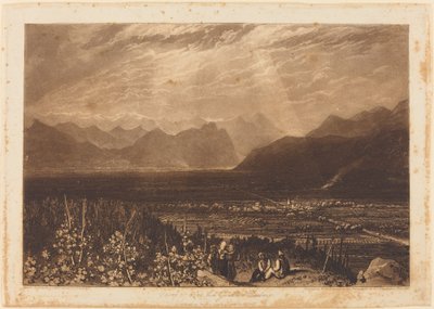 Kjede av Alpene fra Grenoble til Chamberi, utgitt 1812 av Joseph Mallord William Turner