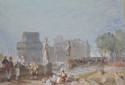 Slottet i Nantes, ca 1830 av Joseph Mallord William Turner