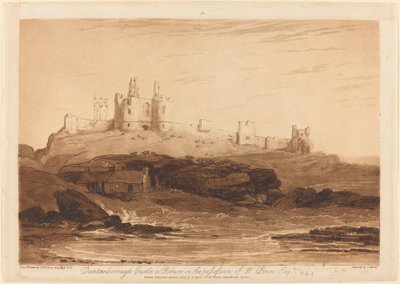 Dunstanborough Castle, utgitt 1808. av Joseph Mallord William Turner