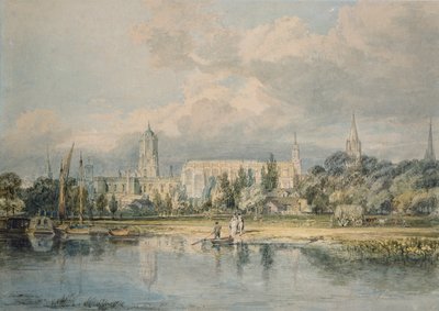 South View of Christ Church etc. from the Meadows, 1798-1799 av Joseph Mallord William Turner