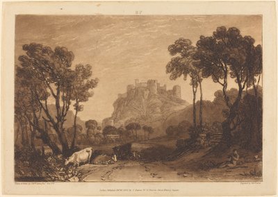 The Castle Above the Meadows, utgitt 1808. av Joseph Mallord William Turner