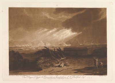 The Fifth Plague of Egypt Liber Studiorum, del III, plate 16, 10. juni 1808. av Joseph Mallord William Turner