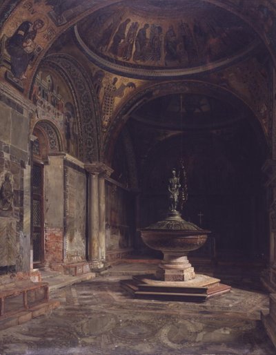 Interiøret i dåpskapellet i Markuskirken i Venezia av J.Th. Hansen