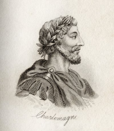 Charlemagne, kongen av frankerne (gravering) av J.W. Cook
