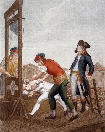 Maximilien Marie Isidore de Robespierre ved giljotinen av J. (after) Beys