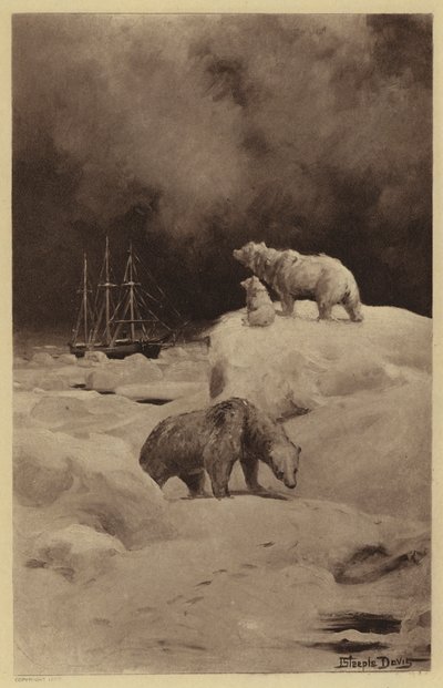 Peary i de arktiske områdene (litho) av J. (after) Steeple Davis