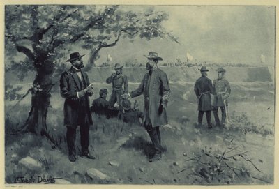 Overgivelse av Pemberton til Grant (litho) av J. (after) Steeple Davis