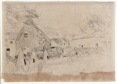 Gårdsplass - Isle of Man av J. Alden Weir