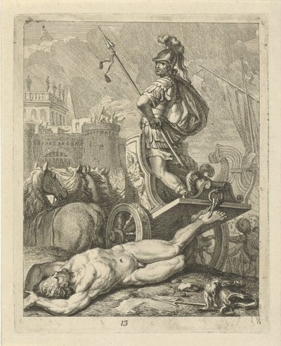 Akilles med Hectors lik bak vognen Scener fra livet til Achilles (serietittel) Vitam et mortem achilli (serietittel) av J. Alexander Janssens