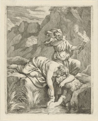 Thetis senker Akilles i Styx Scener fra livet til Achilles (serietittel) Vitam et mortem achilli (serietittel) av J. Alexander Janssens